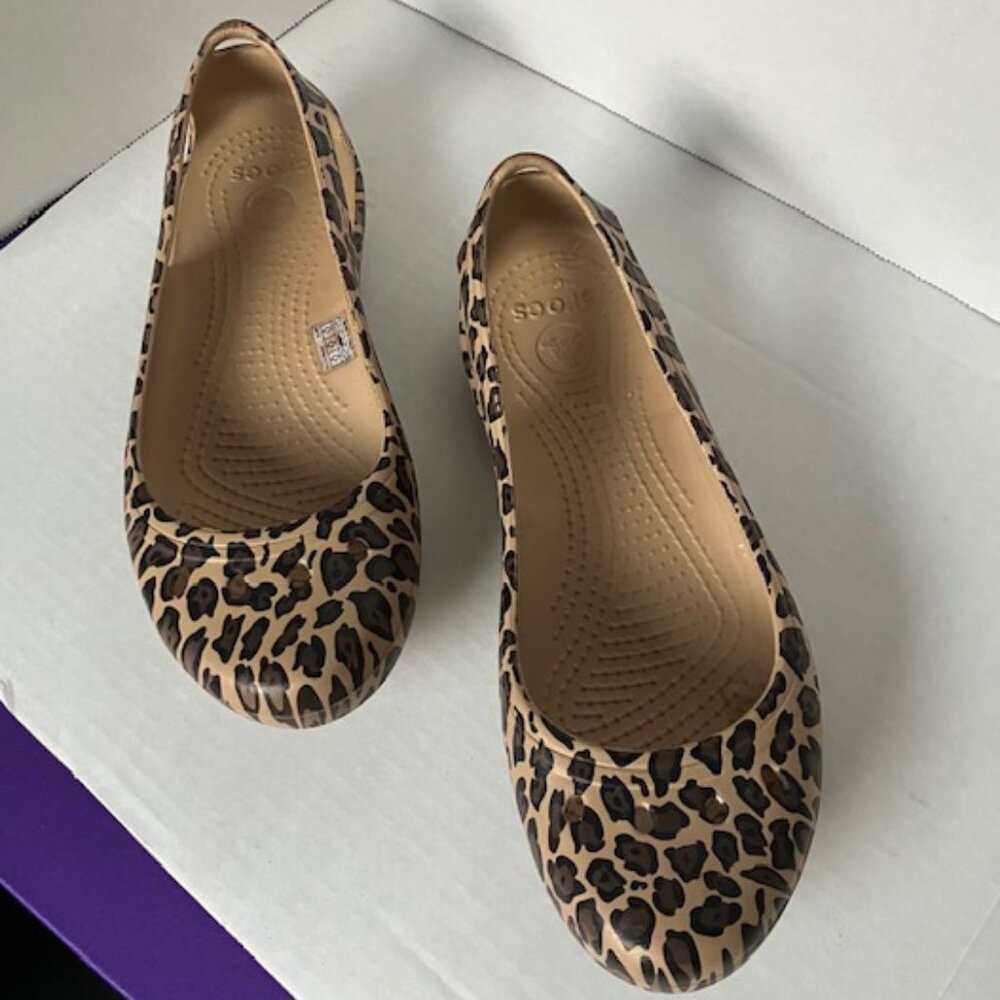 CROCS Kadee Ballet Flat Leopard/Cheetah Print W 7